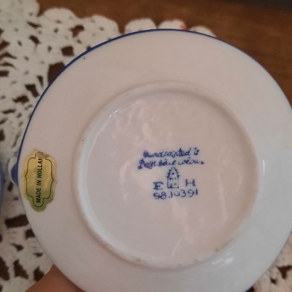 Set of 2 vintage delfts blue candle holders - Picture 2 of 6